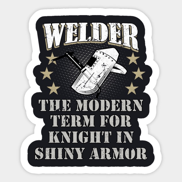 Welder Knight in shiny Armor Sticker by Foxxy Merch